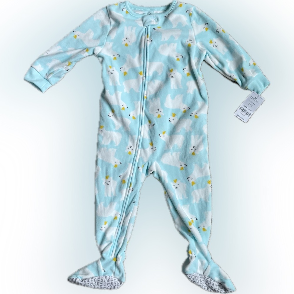 NWT Fleece Footie Pajamas Carters 18 Month Baby Girl